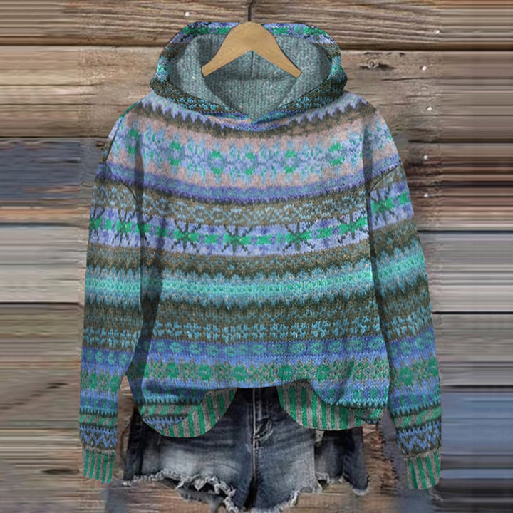 Stijlvolle dameshoodie met authentiek Noors design, zachte en warme wintertrui voor comfortabele casual mode.