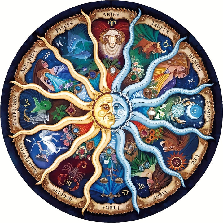 Ronde sterrenbeeld puzzel (1000 stukjes) voor volwassenen, ideaal voor ontspanning en hobby thuis.