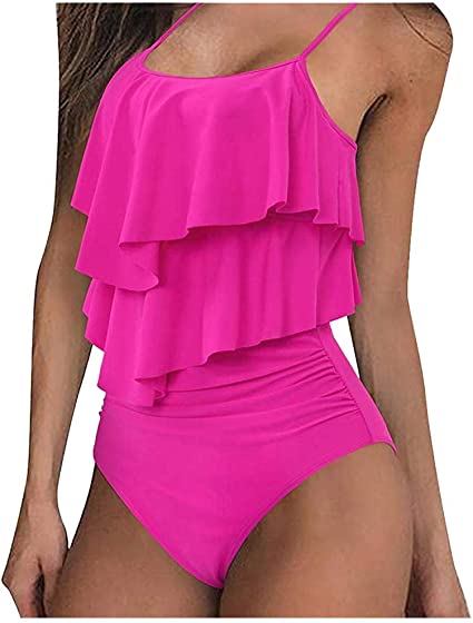 Stijlvolle high waist bikini met ruffles, ideaal als strandkleding en vakantie outfit