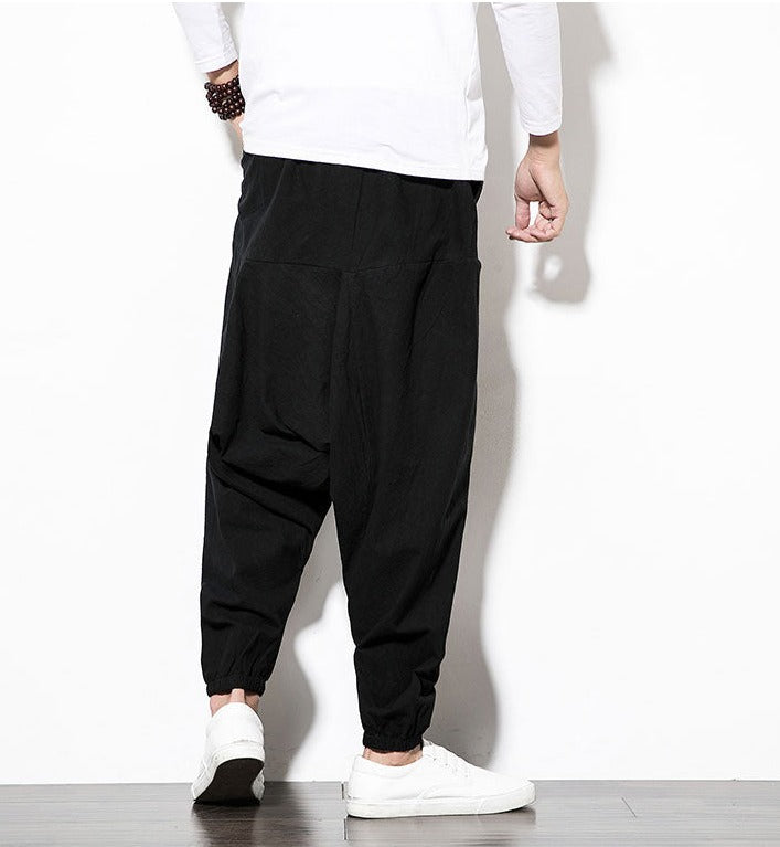 Modieuze heren harembroek, comfortabele pasvorm, perfect voor een casual urban stijl.