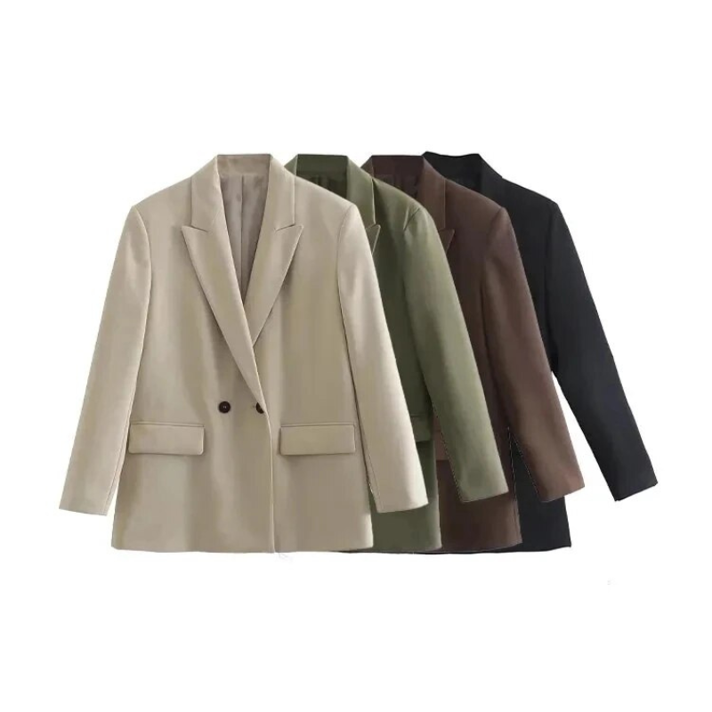 Elegante oversized blazer mantel voor dames. Stijlvol en comfortabel jasje, perfect voor een chique najaarslook.