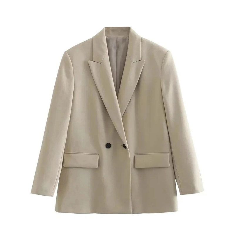 Dames oversized blazer mantel; veelzijdig mode-item. Comfortabel en stijlvol, ideaal voor een elegante look.