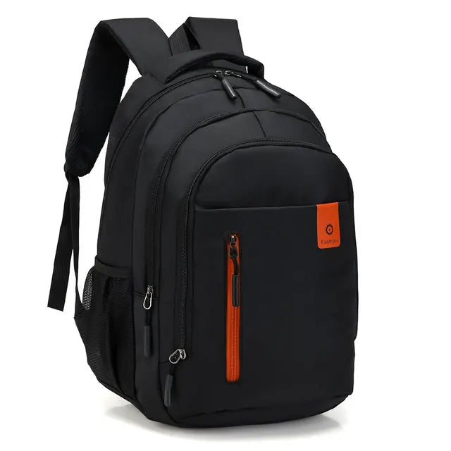 Ruime unisex waterdichte schooltas/werktas (20-35L) in oranje, perfect voor laptop & dagelijks pendelen.