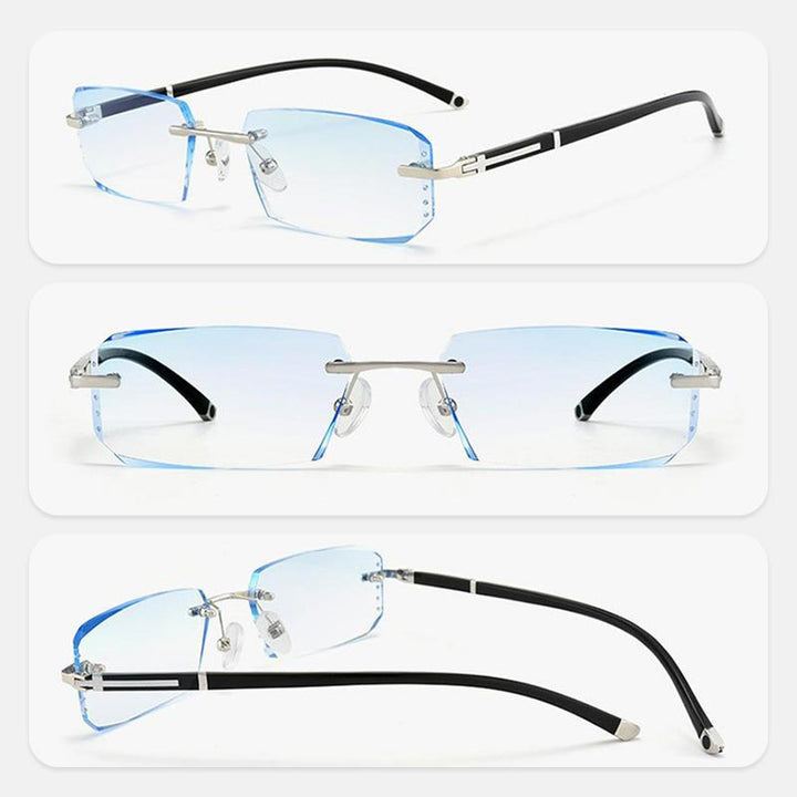 Bril met transparante glazen voor subtiele blauw licht filtering.