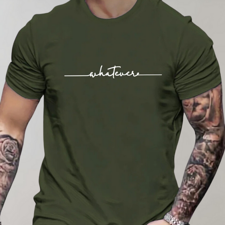 Comfortabel heren t-shirt met korte mouwen, ronde hals en moderne print, ideaal voor de zomer.
