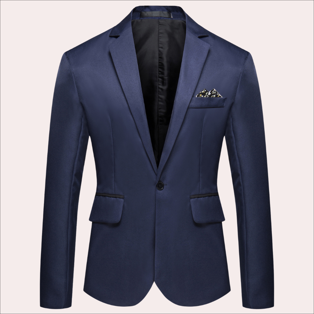 Elegante slim fit herenblazer, ideaal voor een zakelijke of stijlvolle casual look. Modern herenjasje.