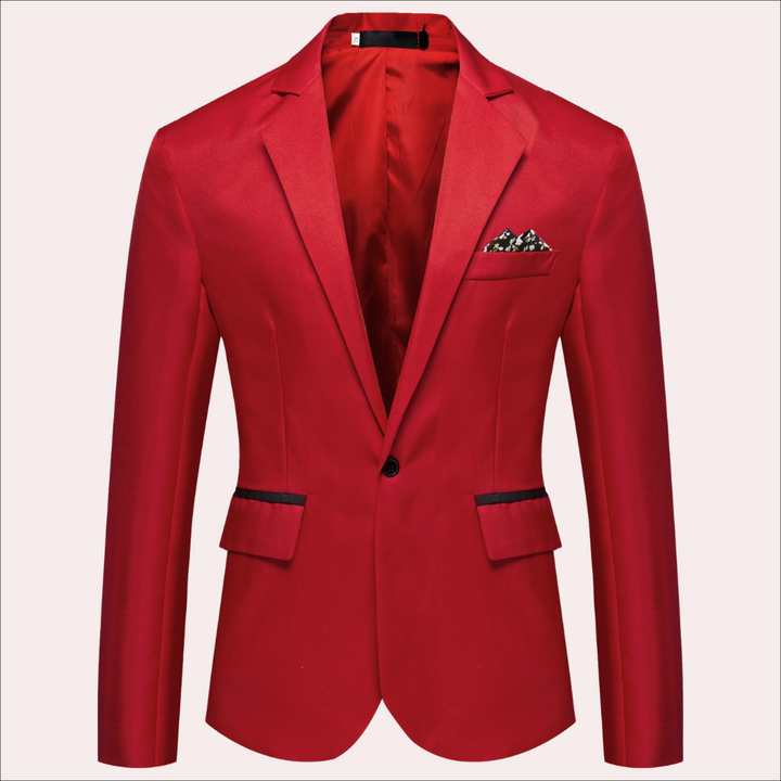 Zakelijke herenblazer met een moderne slim fit snit, ideaal voor een elegante en trendy uitstraling.