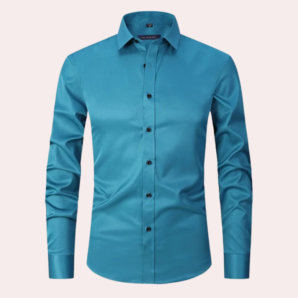 Heren strijkvrij overhemd, comfortabel en kreukvrij, ideaal voor zakelijk en casual chic.