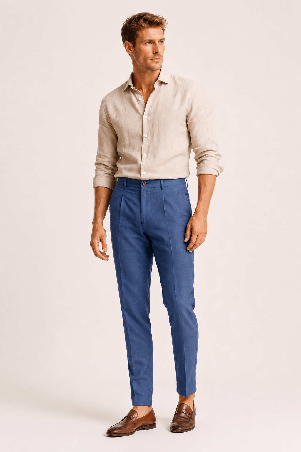 Veelzijdige herenbroek verkrijgbaar in verschillende tijdloze kleuren om elke outfit te completeren.