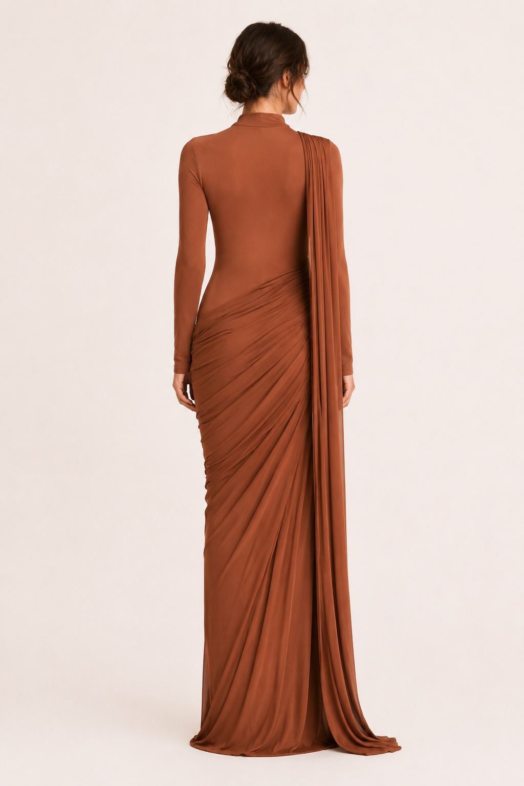Dames avondjurk met lange mouwen, een elegante maxi jurk voor feestelijke gelegenheden.