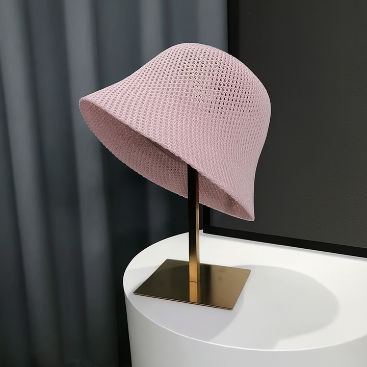 Roze comfortabele strandhoed voor de zomer
