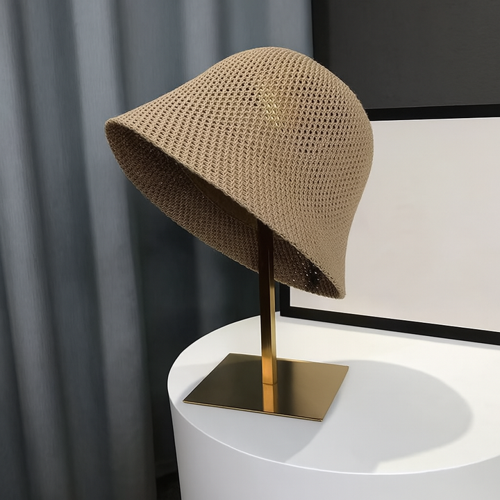 Stijlvolle beige zonnehoed voor dames, ademende vakantie accessoires