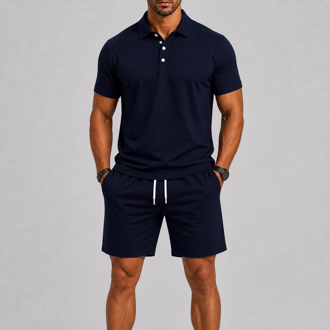 Heren sportset WC2026. Casual polo en shorts, lichtgewicht voor zomer, vakantie en vrije tijd.