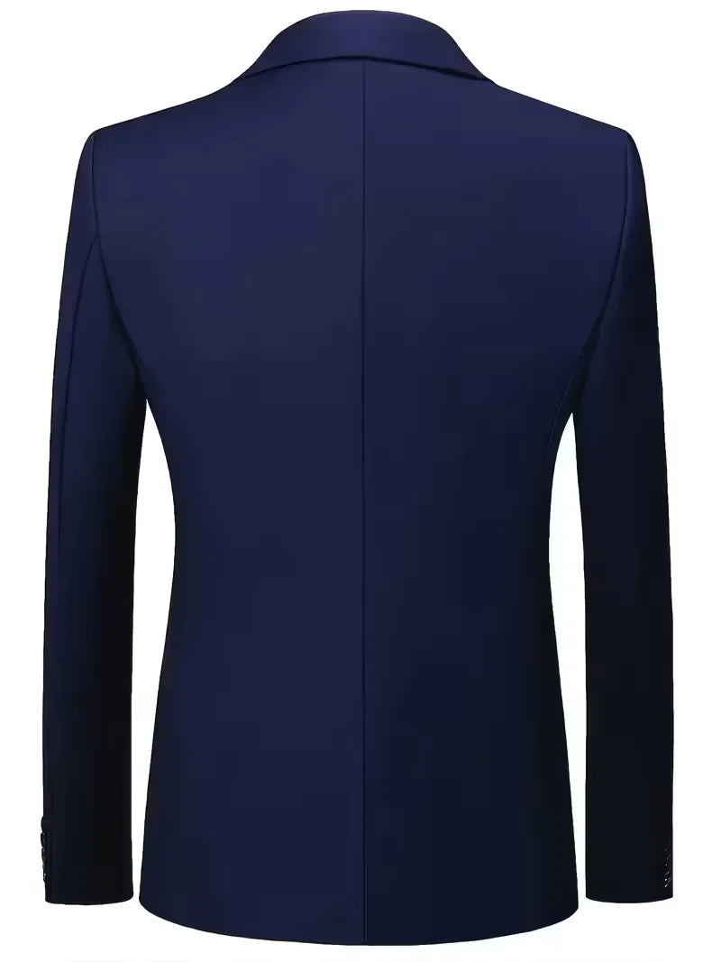 Getailleerd slim fit herenpak met colbert en vest