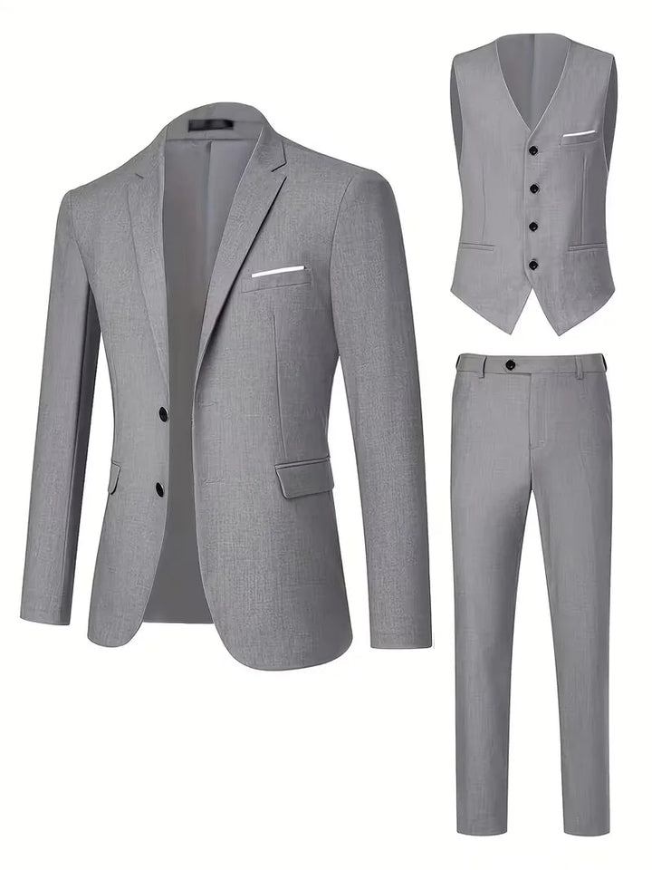 Driedelig herenpak met colbert en pantalon voor elke feestelijke gelegenheid