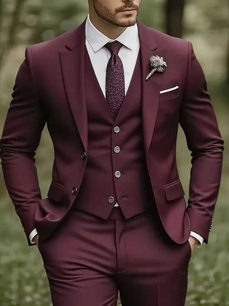 Zakelijk herenpak in slim fit design voor formele gelegenheden