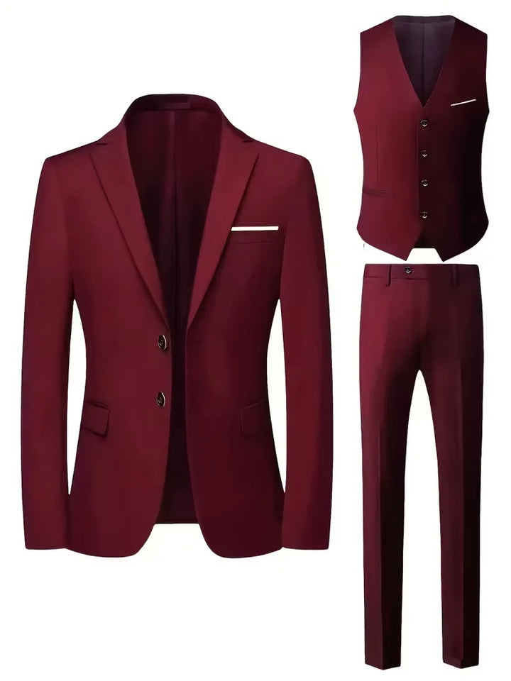 Luxe driedelig colbertpak voor heren in moderne slim fit stijl