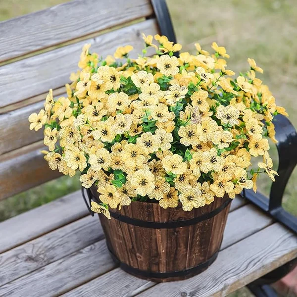 Onderhoudsvrije kunstbloemen in hangmand voor balkon en terras