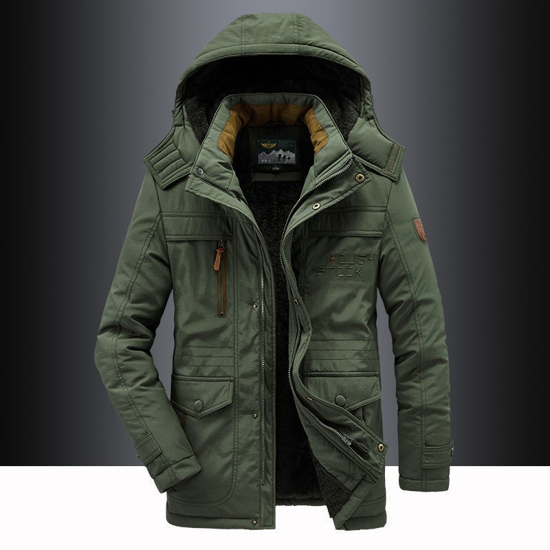 Waterafstotende heren winterjas met warme capuchon en gewatteerd design voor outdoor.