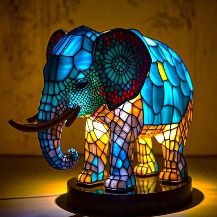 Glasinlood dierenkunst tafellamp, handgemaakt design als sfeervolle decoratie voor thuis.
