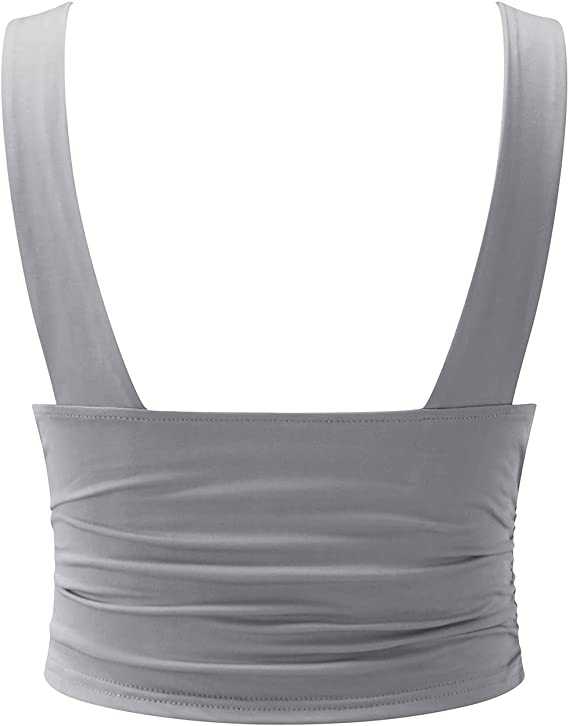 Zwarte mouwloze damestop met elegante V-hals en subtiele ruches. Comfortabele slim fit zomerkleding.