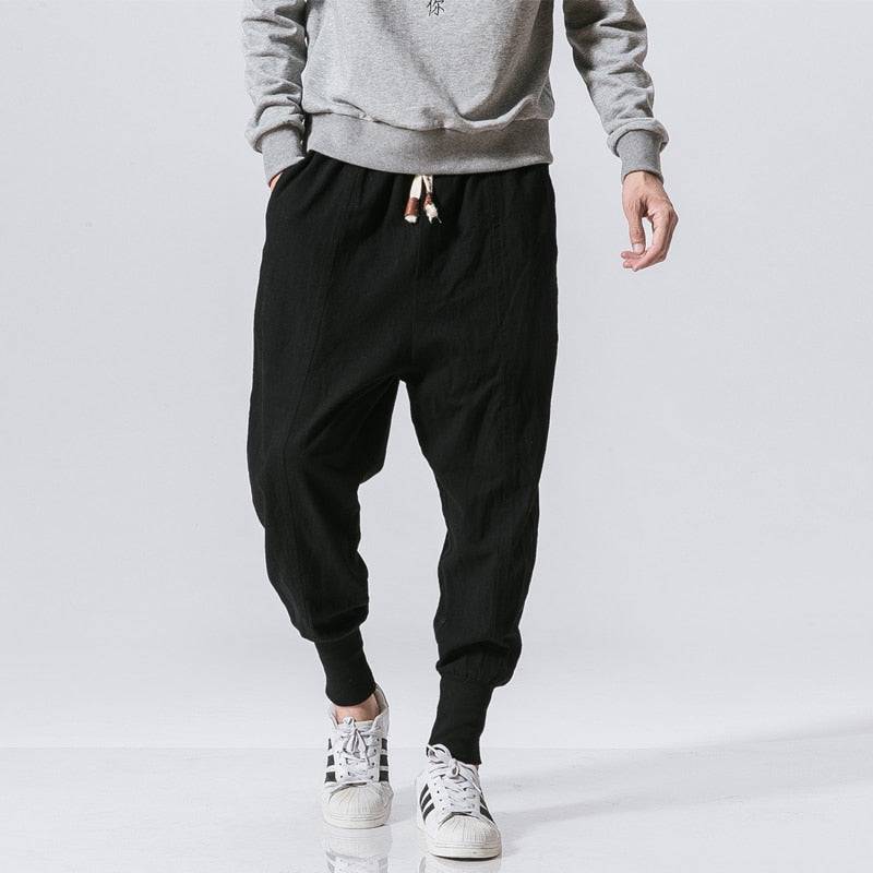 Heren harem streetwear trainingsbroek, baggy pasvorm, comfortabel en stijlvol.