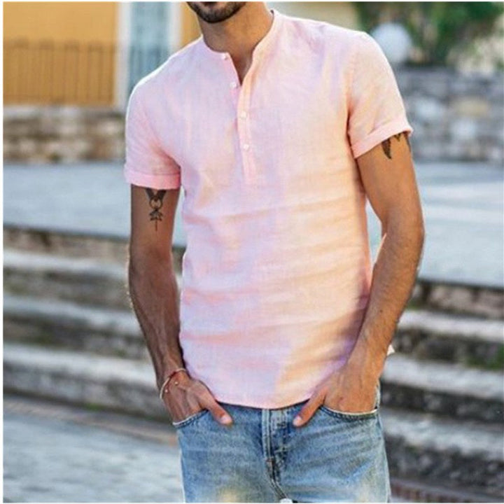 Veelzijdige heren casual top; comfortabele en stijlvolle optie als zomerblouse of relaxed t-shirt.