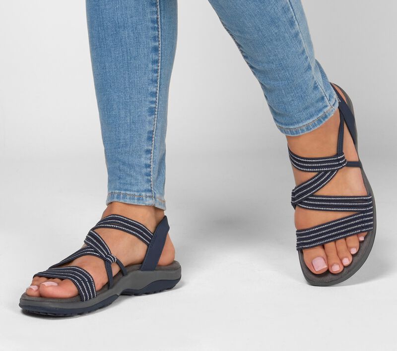 Stijlvolle zwarte Sandls™ damessandalen met antislipzool en comfortabele pasvorm voor zomerstijl.