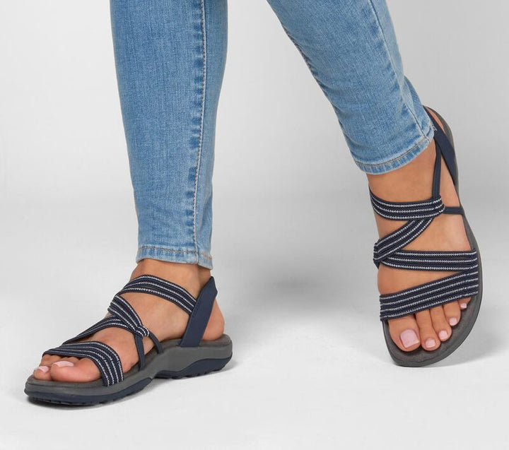 Stijlvolle zwarte Sandls™ damessandalen met antislipzool en comfortabele pasvorm voor zomerstijl.
