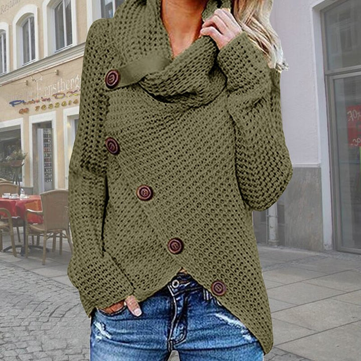 Casual chic oversized trui voor dames, getoond in een comfortabele en warme gebreide stof.