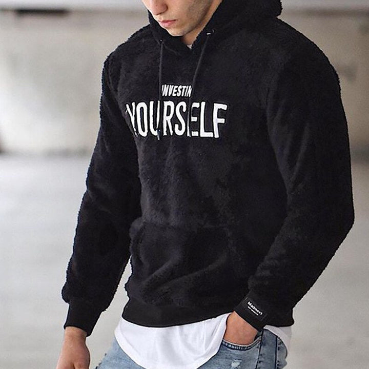 Comfortabele heren hoodie met stijlvolle tekstprint en capuchon