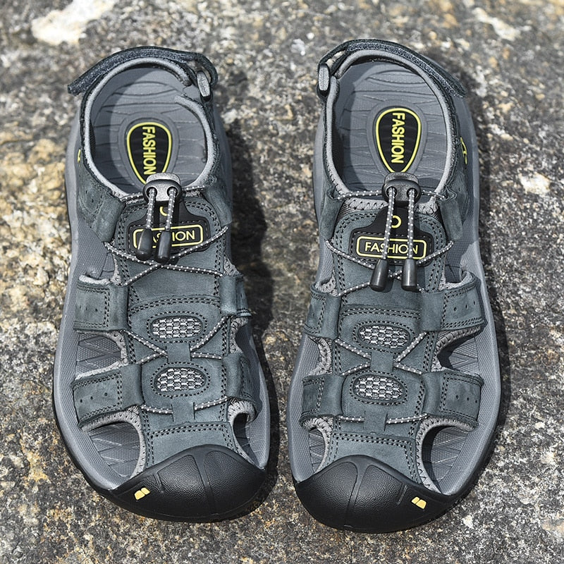Verstelbare Lamar heren sandalen in khaki; perfecte pasvorm voor zomerse outdoor avonturen en comfort.