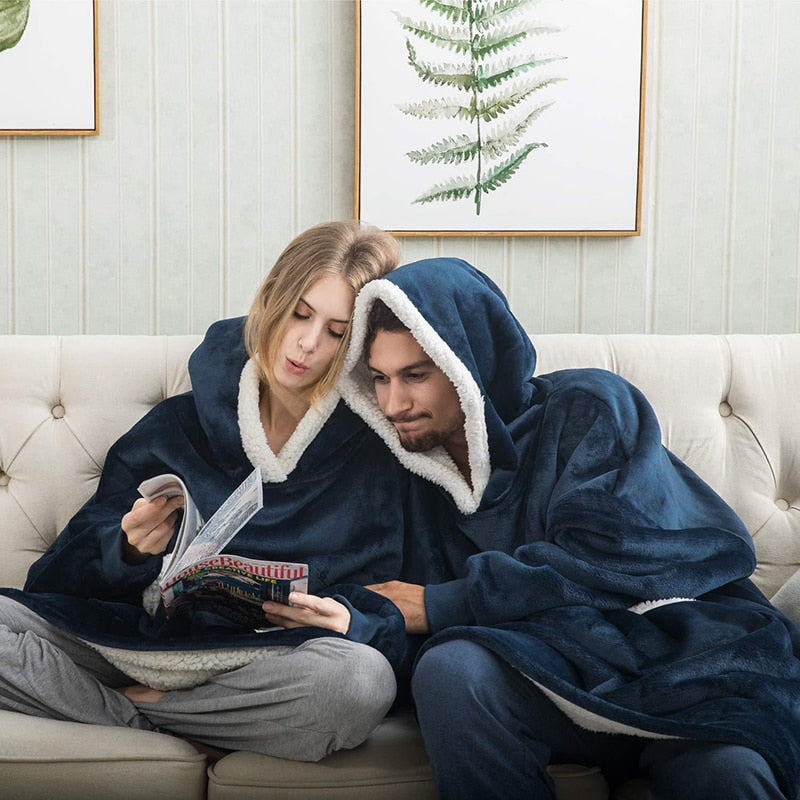 Knusse unisex draagbare deken, heerlijk warm voor relaxte momenten op de bank.