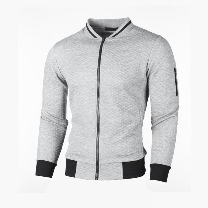 Donkergrijs heren slim fit sportvest, comfortabel met een stijlvol ruitpatroon.