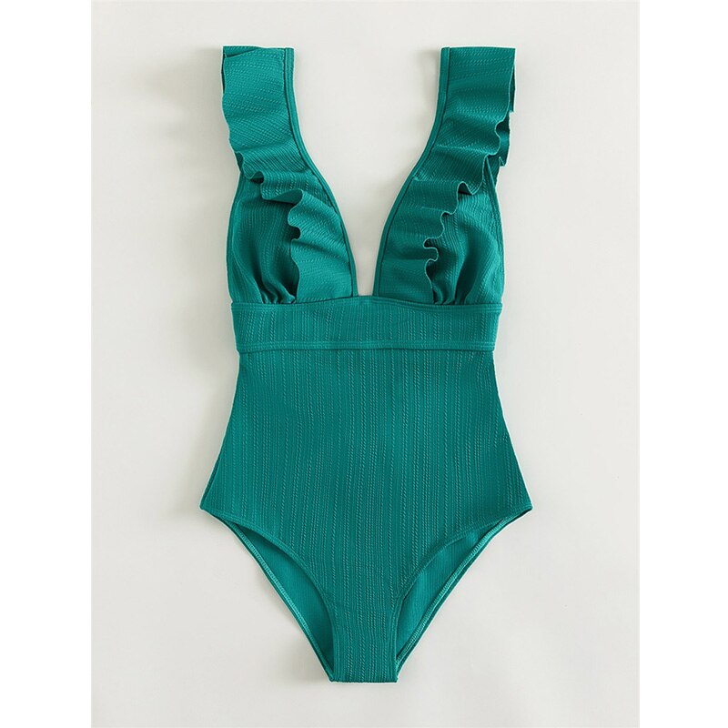 Zomerklaar dames badpak, boho chic, met V-hals, ideaal voor strand en zwembad.