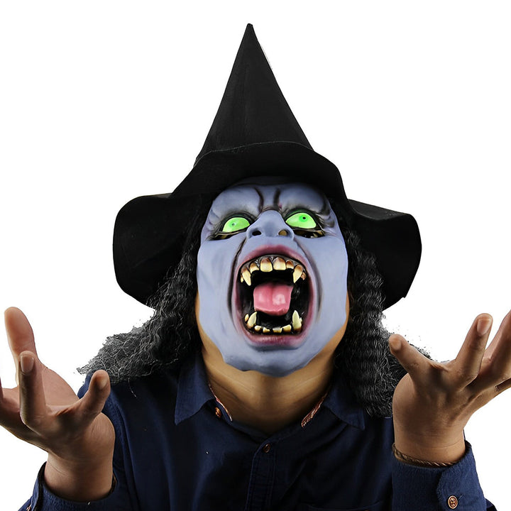 Verkleedfeest oudemannenmasker, realistisch en met beweegbare mond voor extra effect.