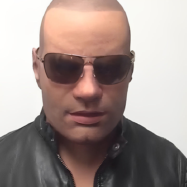 Professioneel oud mannen latex masker met beweegbare mond, voor acteurs en feesten.