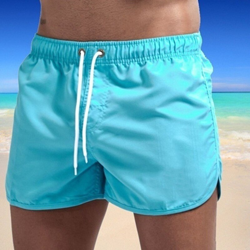 Close-up van de hoogwaardige stof van de Heren Ryan zwemshort, sneldrogend en comfortabel. Ideale zwemkleding.