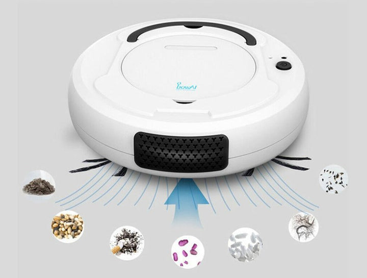 Draadloze robot stofzuiger toont slank profiel voor reiniging onder lage meubels