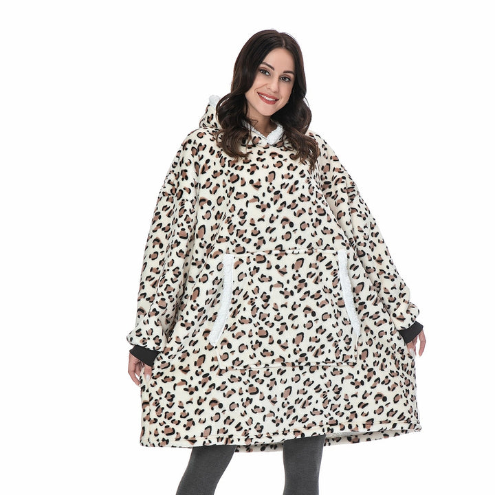 Oversized hoodie deken van fleece, de ideale winterkleding voor thuis en ontspanning.
