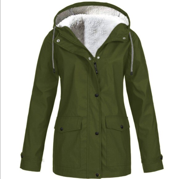 Bordeauxrode outdoor jas met warme binnenvoering