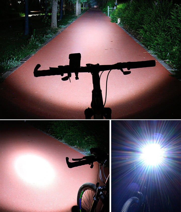 Fiets telefoonhouder met krachtige LED fietsverlichting voor veiligheid in het donker. Geschikt voor dames- en herenfietsen.