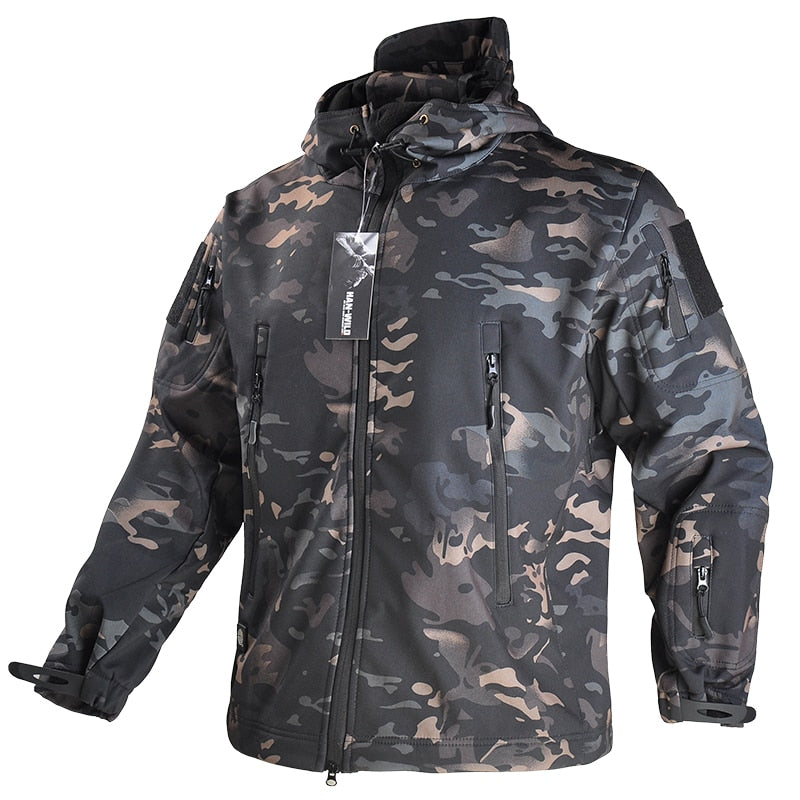 Heren winddichte jas beige army print