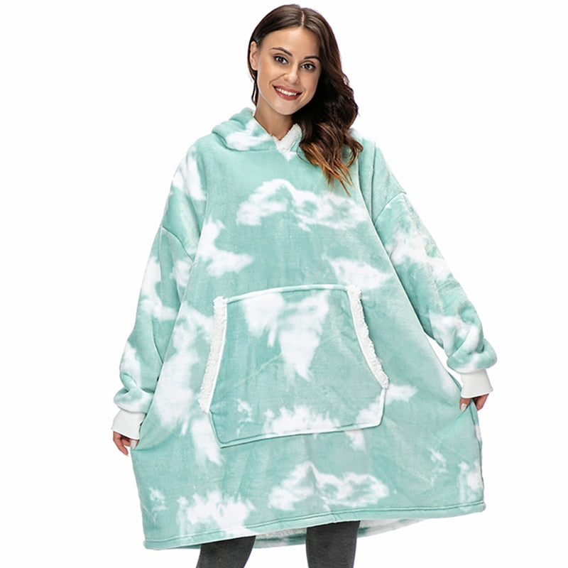 De ultieme comfortkleding: een zachte unisex hoodie deken voor koude dagen.