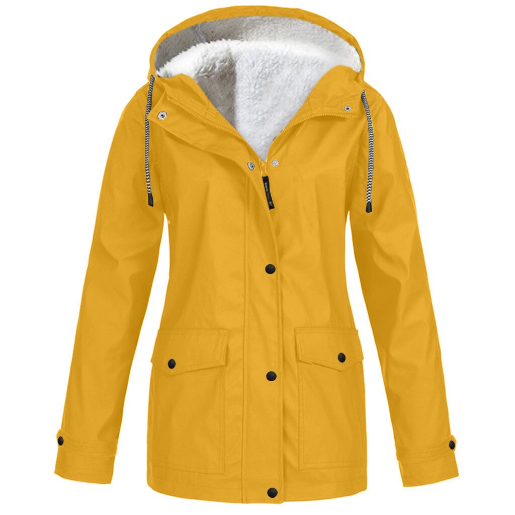 Roze dames outdoor jas met drukknopen en zakken