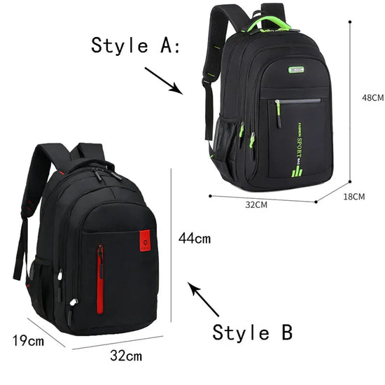 Complete waterdichte herenrugzak: werktas, schooltas en reistas in één, met laptopvak en draagcomfort.