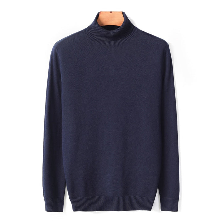 Heren trui met colkraag, perfect voor warmte en elegantie. Een essentieel kledingstuk.