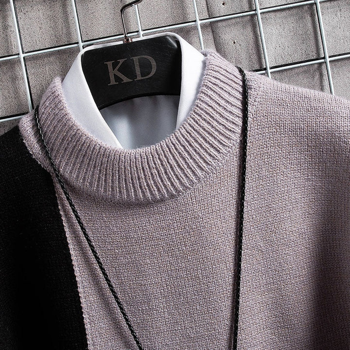Moderne pullover met ronde hals en elastische mouwboorden