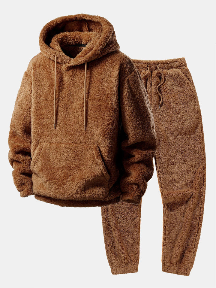 Fluffy unisex winterset bestaande uit hoodie en bijpassende jogger