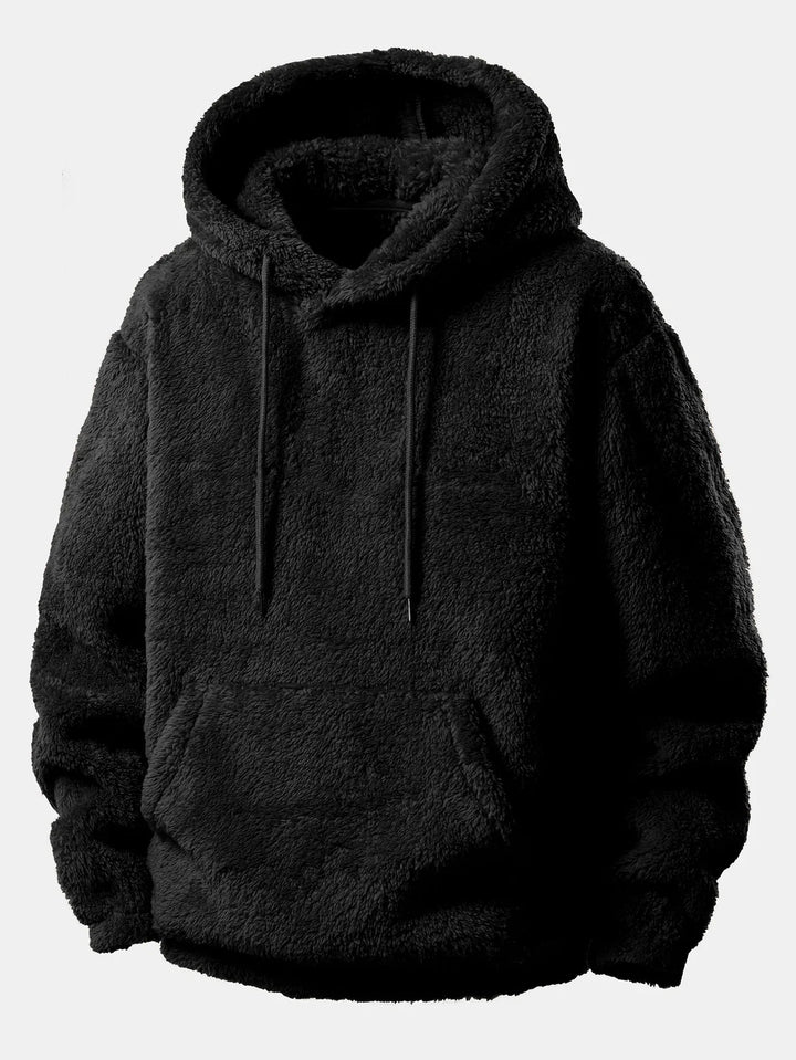 Behaaglijke pluche hoodie met capuchon voor koude winterdagen